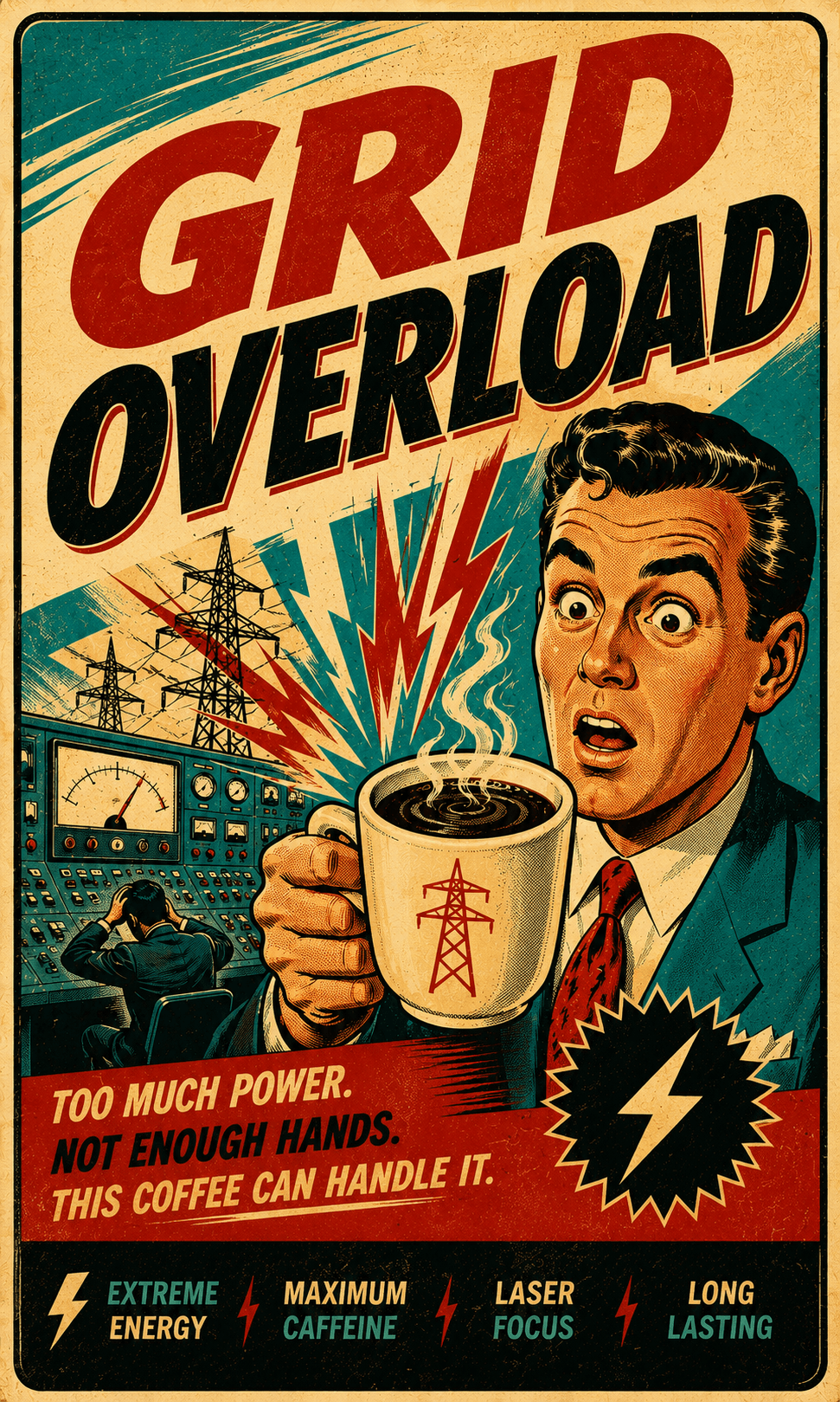 Grid Overload coffee bag label